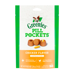 GREENIES PILL POCKETS for Dogs Capsule Size Natural Soft Dog Treats, Chicken Flavor, 7.9 oz. Pack