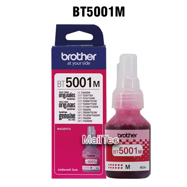 botella de tinta brother btd5001m magenta dcp-t520w, t4500dw original