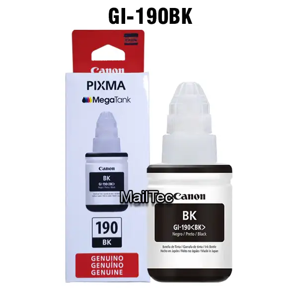 botella de tinta canon gi-190bk negro original