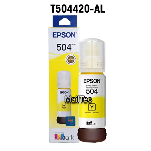 botella de tinta epson t504 yellow l4360, l6370, l14150 original