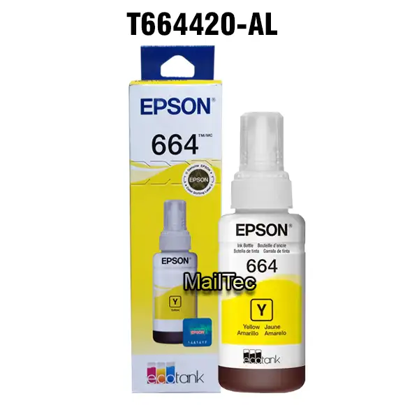 botella de tinta epson t664 yellow l375, l395, l495 original