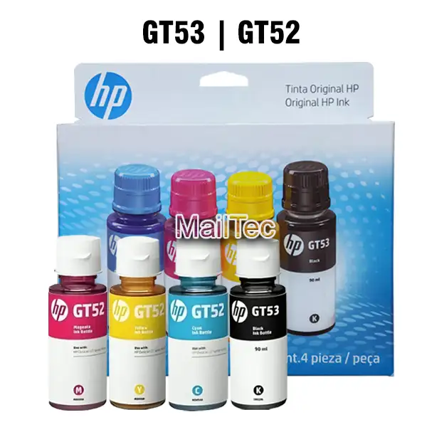 tinta hp gt53 y gt52 los 4 colores 500, 410 original