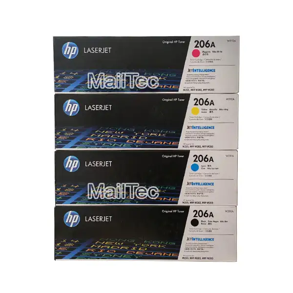 kit de toner HP 206a negro y colores l.j. pro m255, m283, mfp m282 original