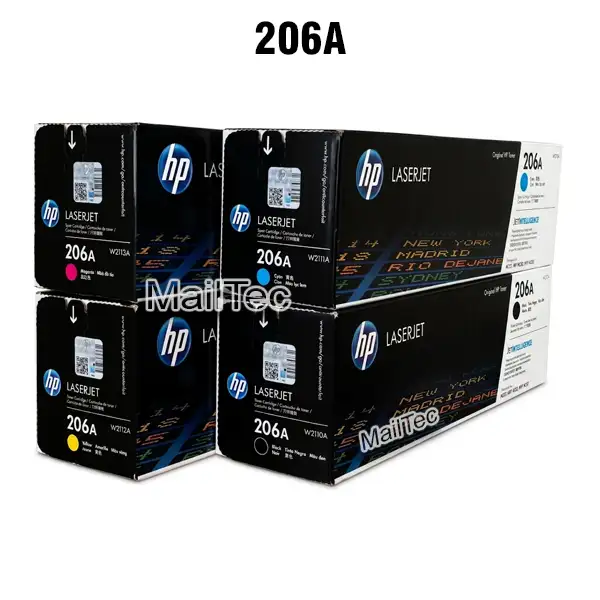 toner HP 206a negro y colores l.j. pro m255, m282, m283