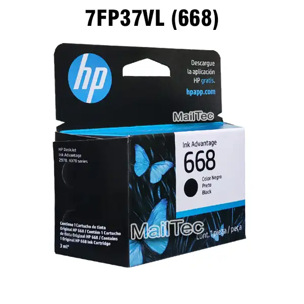 cartucho de tinta HP 668 negro DeskJet Ink Advantage 2900, 2975, 4300, 4375, 6500, 6575, 6578