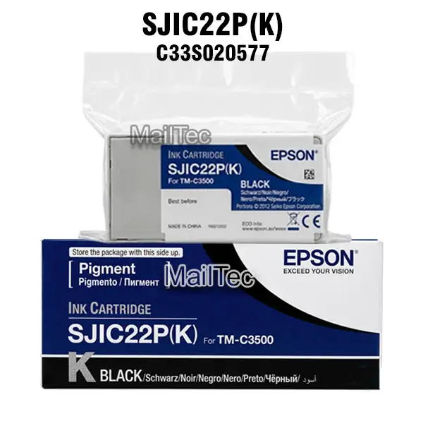 cartucho de tinta epson SJIC22P negro C33S020577 ColorWorks tm-c3500