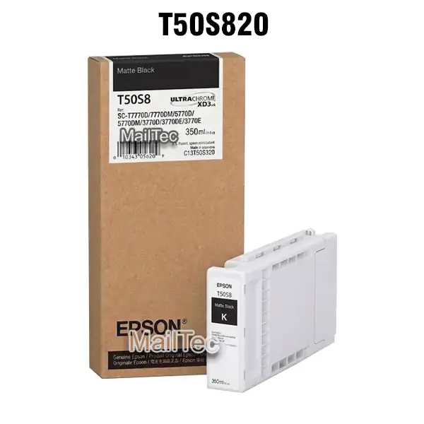 cartucho de tinta epson t50s8 negro mate SureColor SC-T7770D, SC-T7770DM, SC-T5770D, SC-T3770D