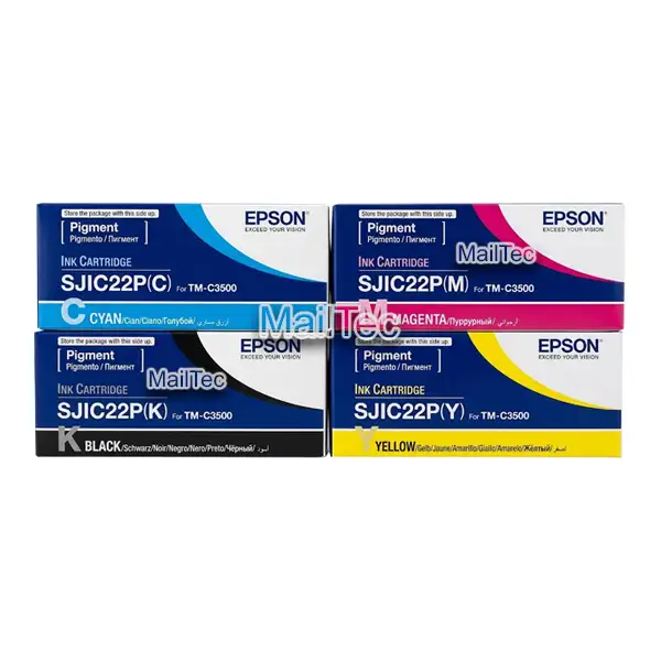kit de tinta epson SJIC22P negro y colores ColorWorks c3500, tm-c3500 original