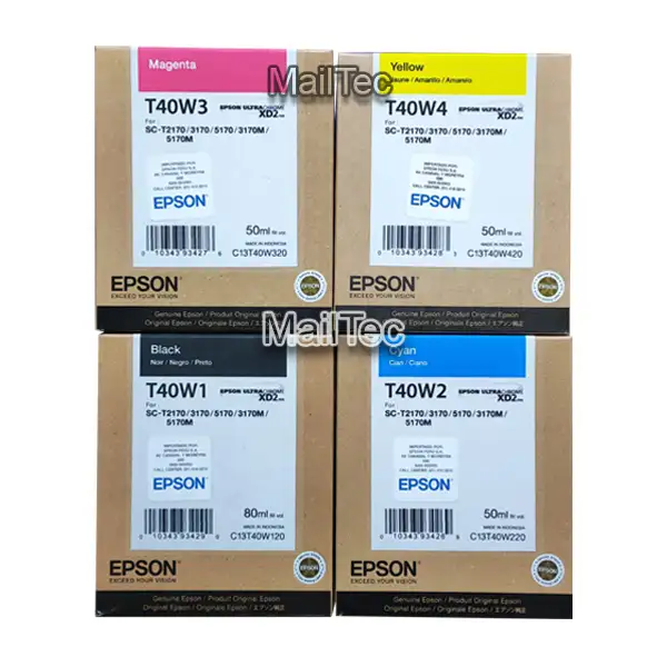 kit de tinta epson t40w negro y colores SureColor T3170, T5170, T3170M, T5170M original