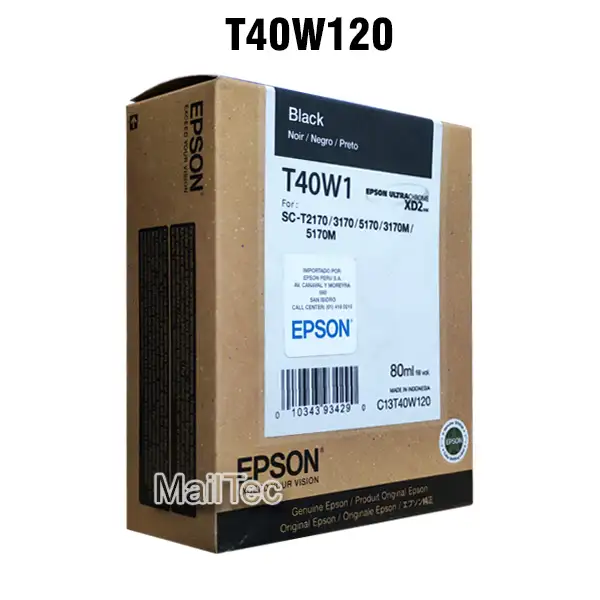 tinta epson t40w1 negro SureColor T3170, T5170, T3170M, T5170M