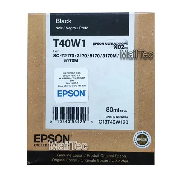 tinta epson t40w120 negro SureColor T3170, T5170, T3170M, T5170M original